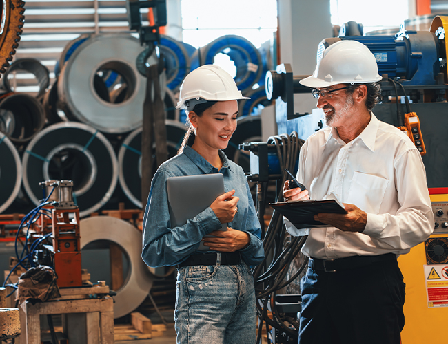 manager speaking with employee